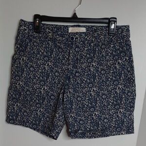 Eddie Bauer Women's Ripstop Navy Batik Patterned Shorts